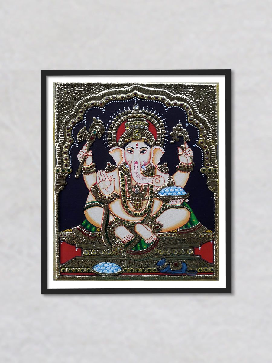 Lord Ganesha, Tanjore Art by Sanjay Tandekar