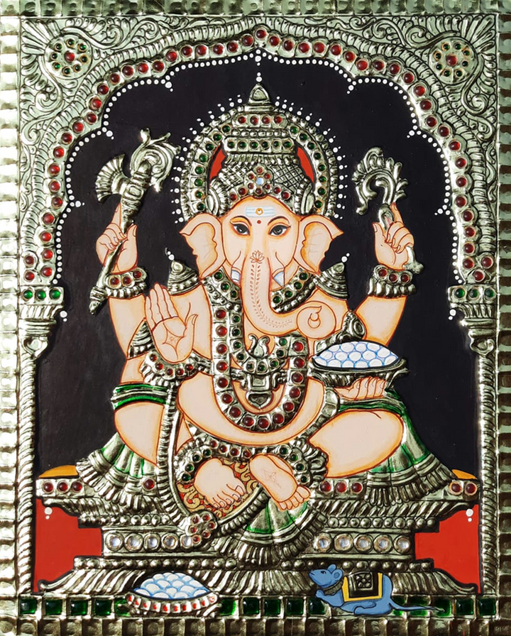 Lord Ganesha: Tanjore Painting by Sanjay Tandekar Thumbnail
