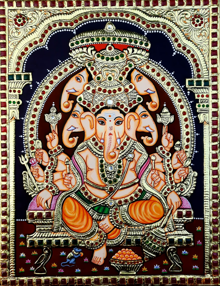 Lord Ganesha: Tanjore Painting by Sanjay Tandekar Thumbnail