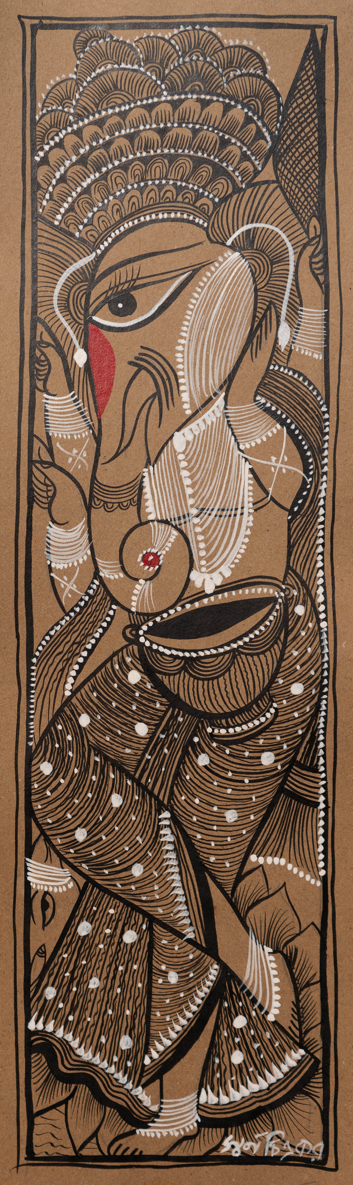 Lord Ganesha in Nritya Mudra: A Bengal Pattachitra Marvel by Swarna Chitrakar Thumbnail