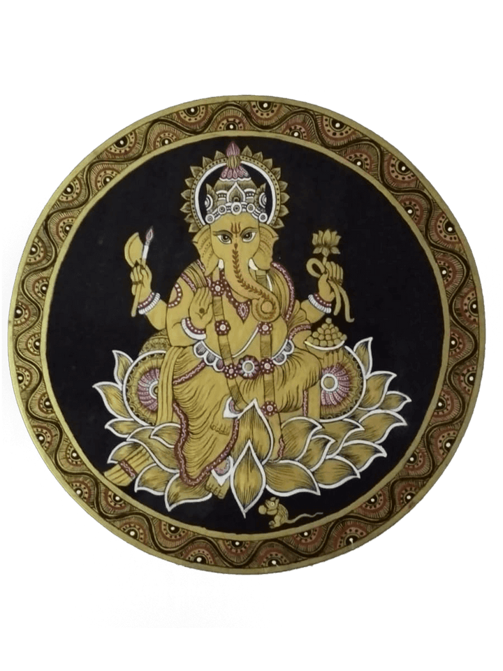 Lord Ganesha in Tikuli round art by Ashok Kumar Thumbnail