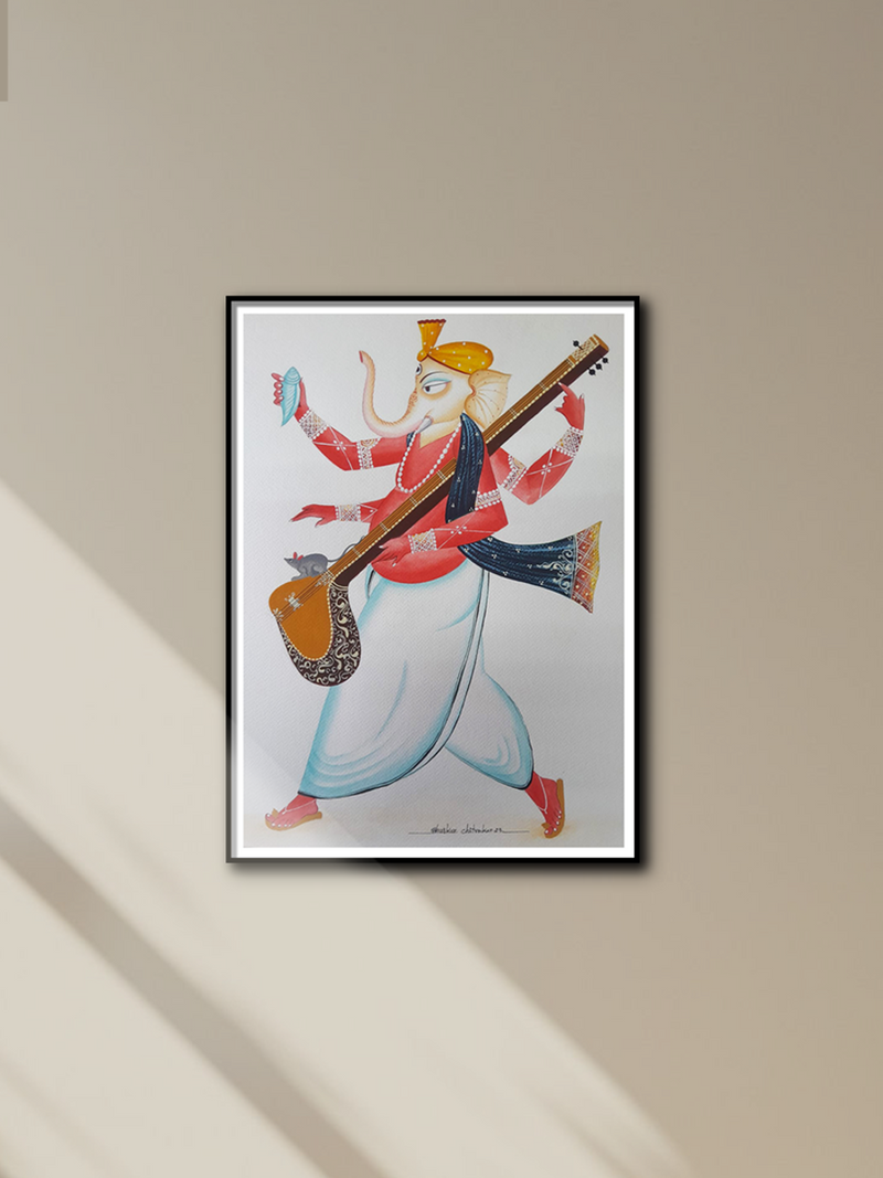 Shop Lord Ganesha with a Sitar in Kalighat by Bhaskar Chitrakar