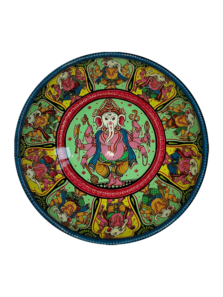 Lord Ganeshas Avatars - Pattachitra Plate by Apindra Swain for Home Decor Thumbnail