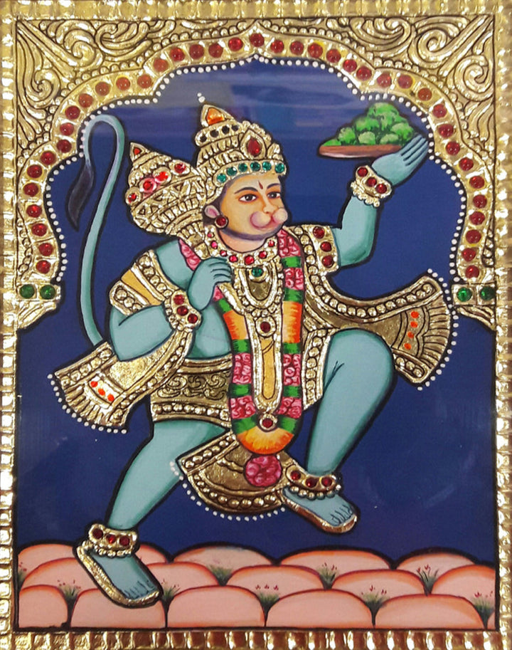 Lord Hanuman, Tanjore Painting by Sanjay Tandekar Thumbnail