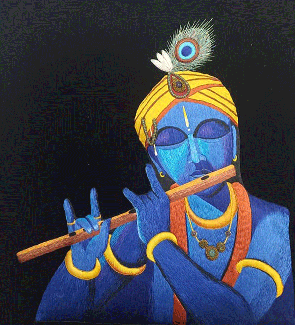 Lord Krishna in Zardozi by Md. Bilal Thumbnail