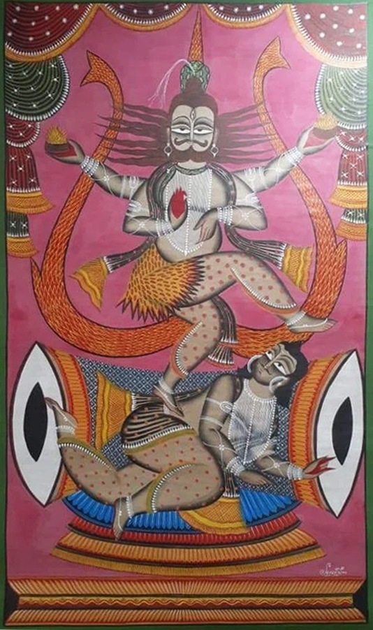 Lord Natraj:Bengal Pattachitra painting by Manoranjan Chitrakar Thumbnail