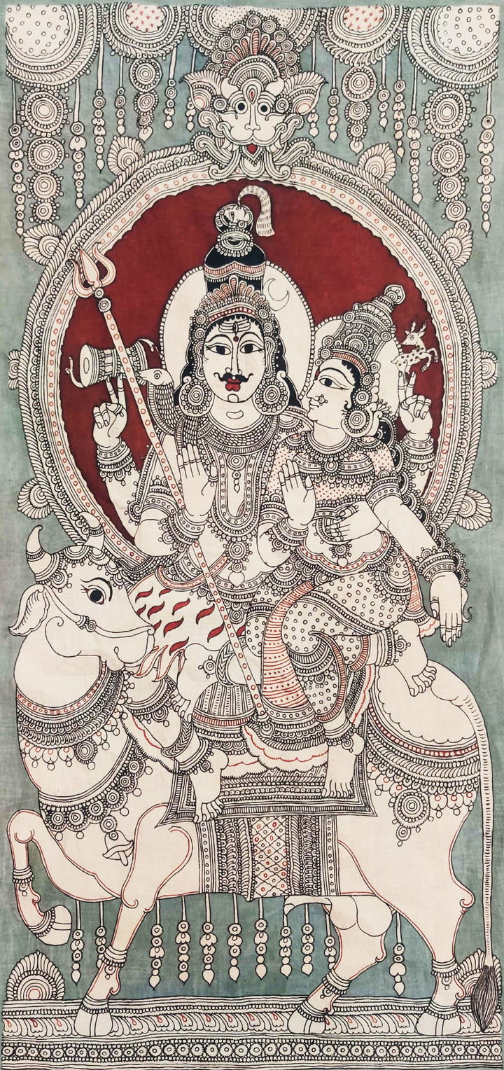 Lord Shiva with Shakti In Kalamkari by Harinath N Thumbnail