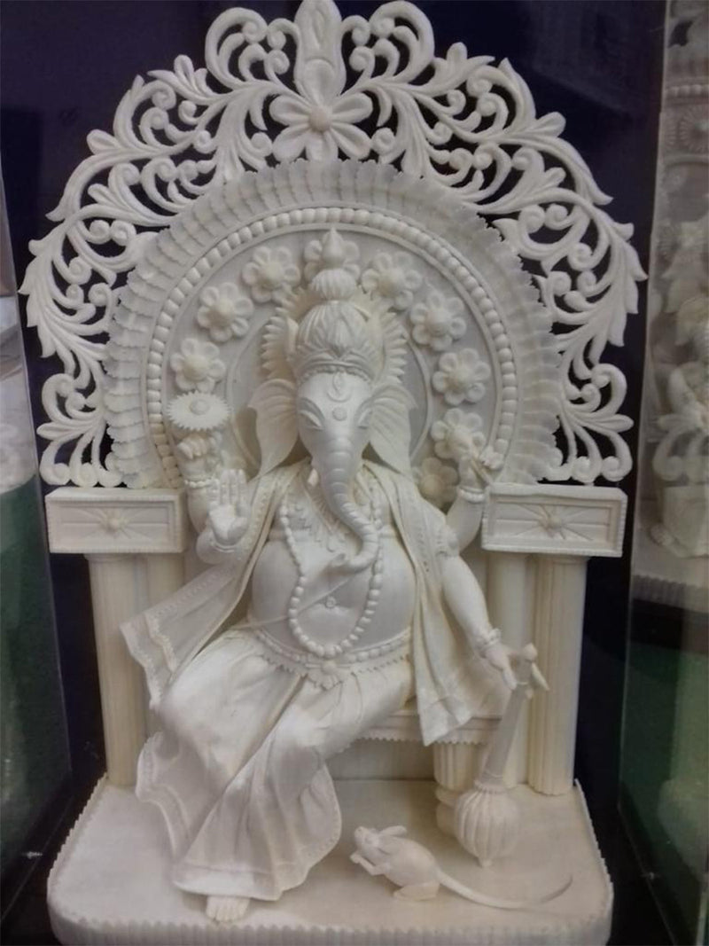 Lord Ganesha, Sholapith Art by Arup Malakar