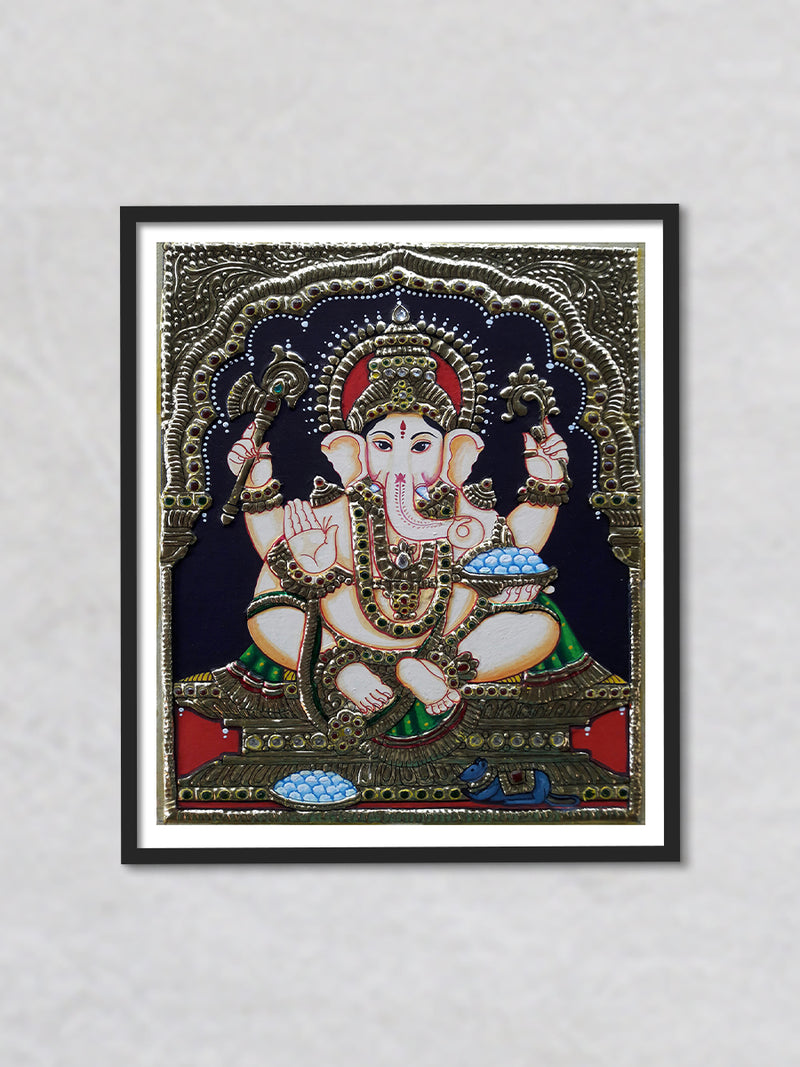 Lord Ganesha, Tanjore Art by Sanjay Tandekar