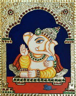 Lord Ganpati, Tanjore Painting by Sanjay Tandekar