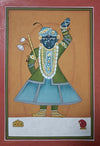 Shrinathji's Graceful Vigil, Pichwai Painting by Mohan Prajapati