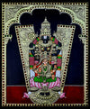 Lord Venkateshwar and Maa Lakshmi, Tanjore Painting by Sanjay Tandekar