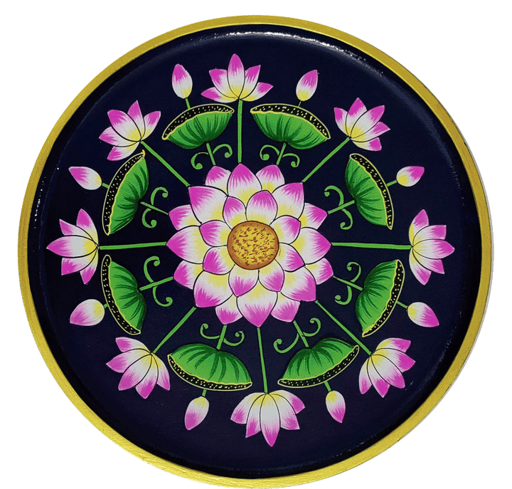 The Circular Display: Lotus Pond In Pichwai by Dinesh Soni Thumbnail