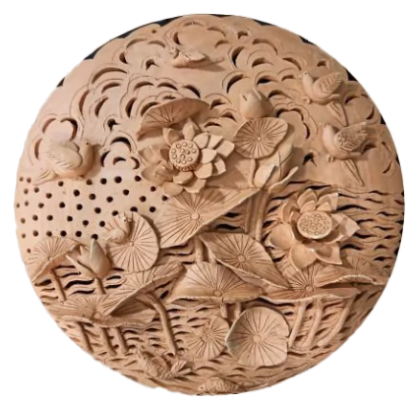 Lotus Serenade: Terracotta art by Dolon Kundu Thumbnail