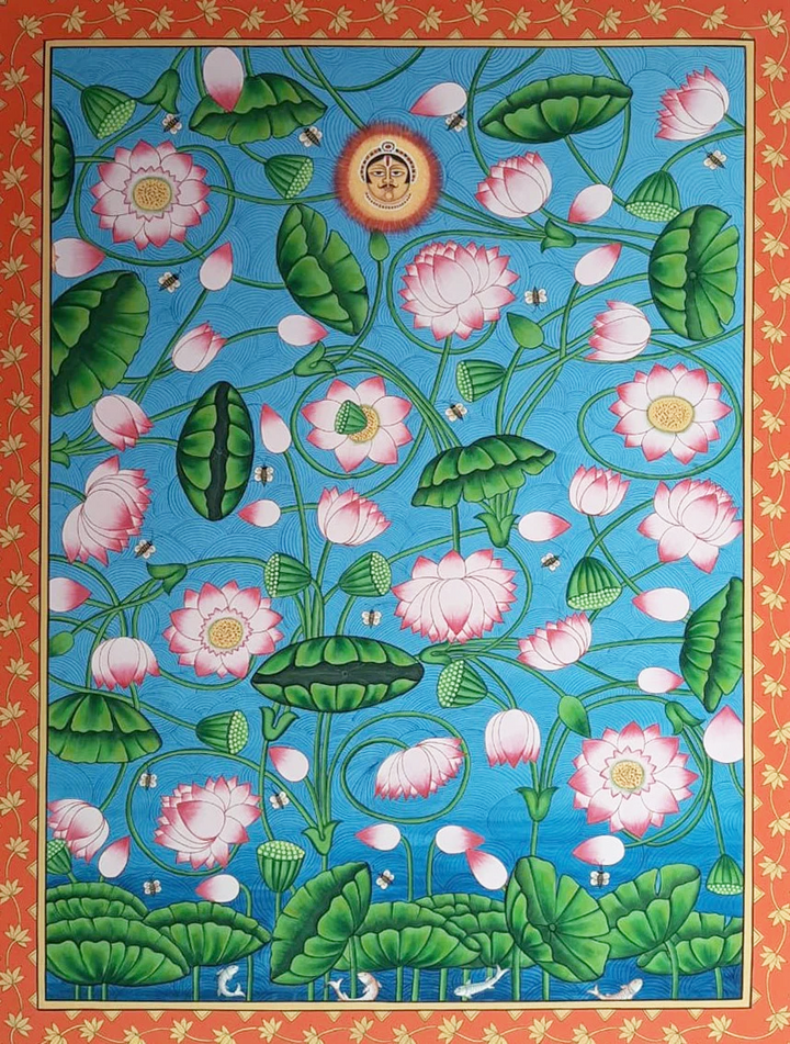 The Lotus Serenity in Pichwai by Shehzaad Ali Sherani Thumbnail
