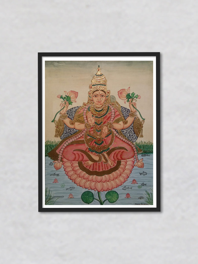 Lotus Blossoms of Prosperity: A Mysore Painting of Goddess Lakshmi 