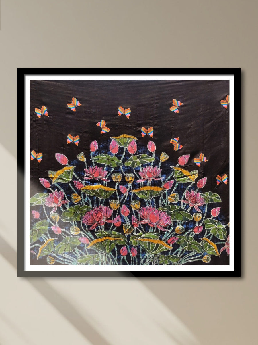 Shop  Lotuses and butterflies in Batik and Kantha by Kartik Manna