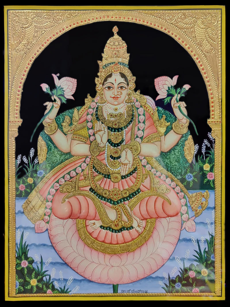  A Mysore Painting Tribute to Goddess Lakshmi by Dr. J Dundaraja