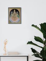 Lotus of Divine Grace: A Mysore Painting Tribute to Goddess Lakshmi by Dr. J Dundaraja