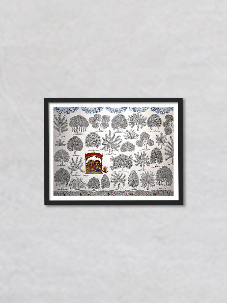 Love in Winter: A Serene Phad Painting 