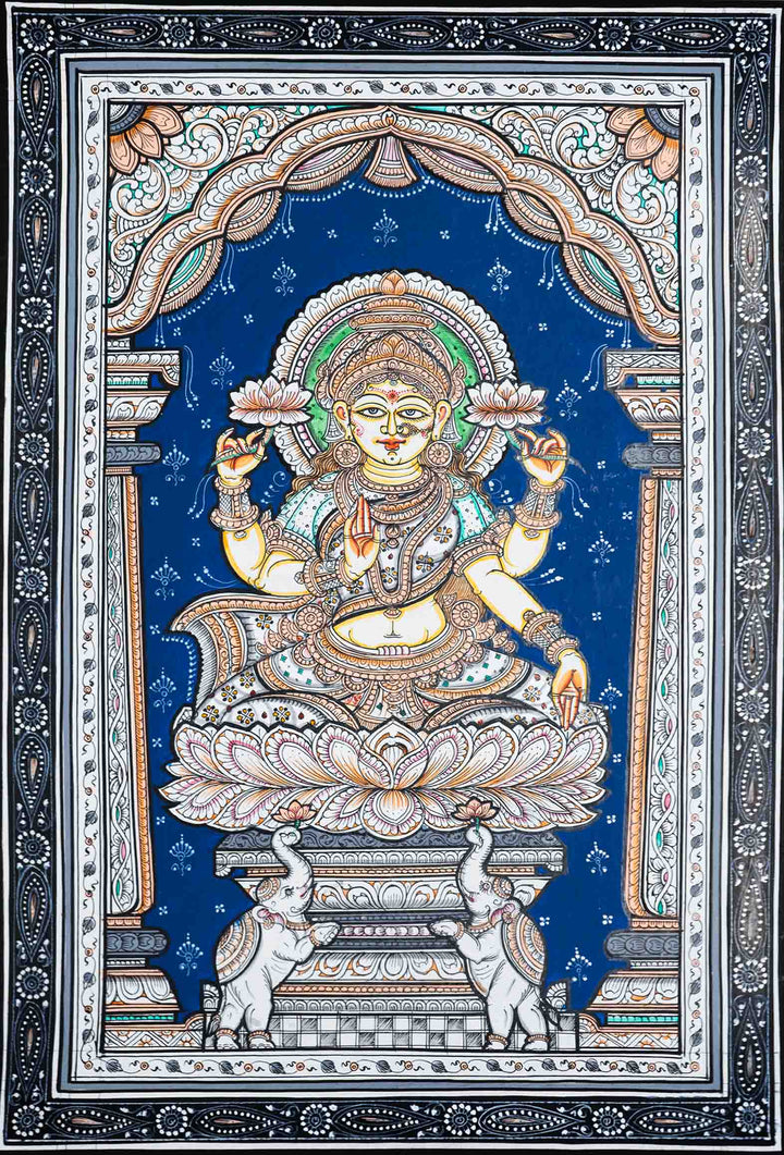 Luminous Abundance Divine Tapestry - Pattachitra Painting by Apindra Swain for Home Decor Thumbnail