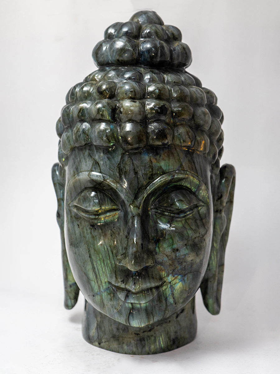 Labradorite Carving of Buddha's Head by Prithvi Kumawat