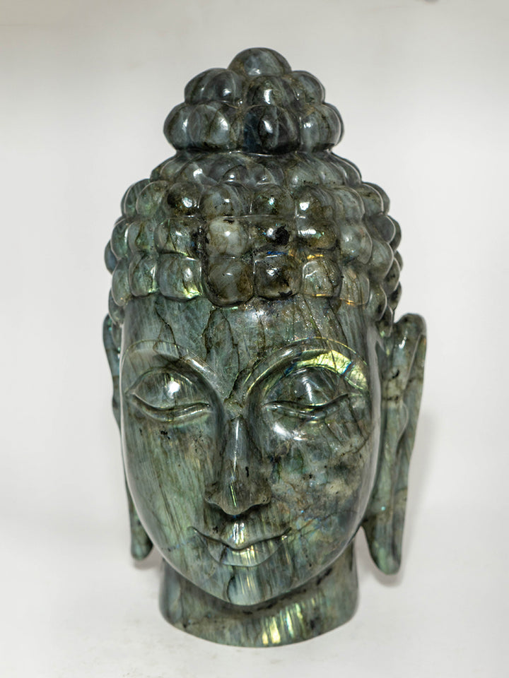 Luminous Enlightenment: Labradorite Carving of Buddha's Head by Prithvi Kumawat Thumbnail