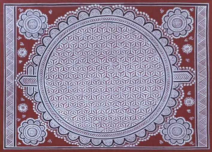 Shop Blossoming Lotus: Mandana Art by Vidya Soni