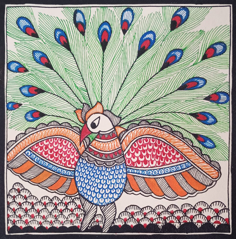 Shop Peacock in Madhubani Painting 