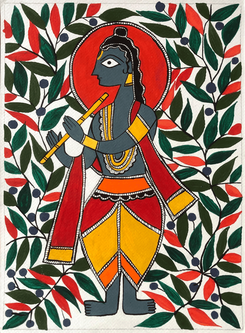 Buy Shri Krishna in Madhubani by Izhar Ansari