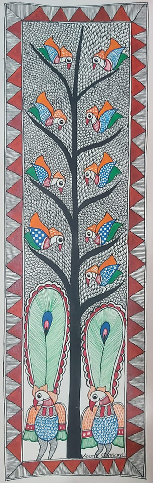 Buy Birds in Madhubani art by Priti Karn