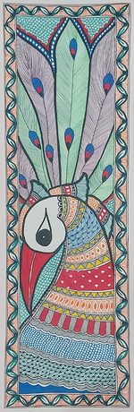 Buy A Vibrant Peacock in Madhubani by Priti Karn