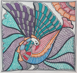 Buy A Colorful Peacock in Madhubani 