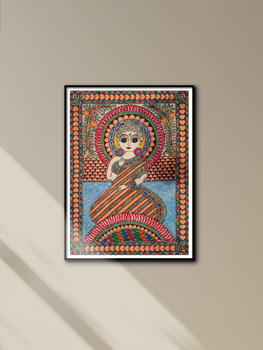 Buddha in Madhubani by Ambika Devi for sale 