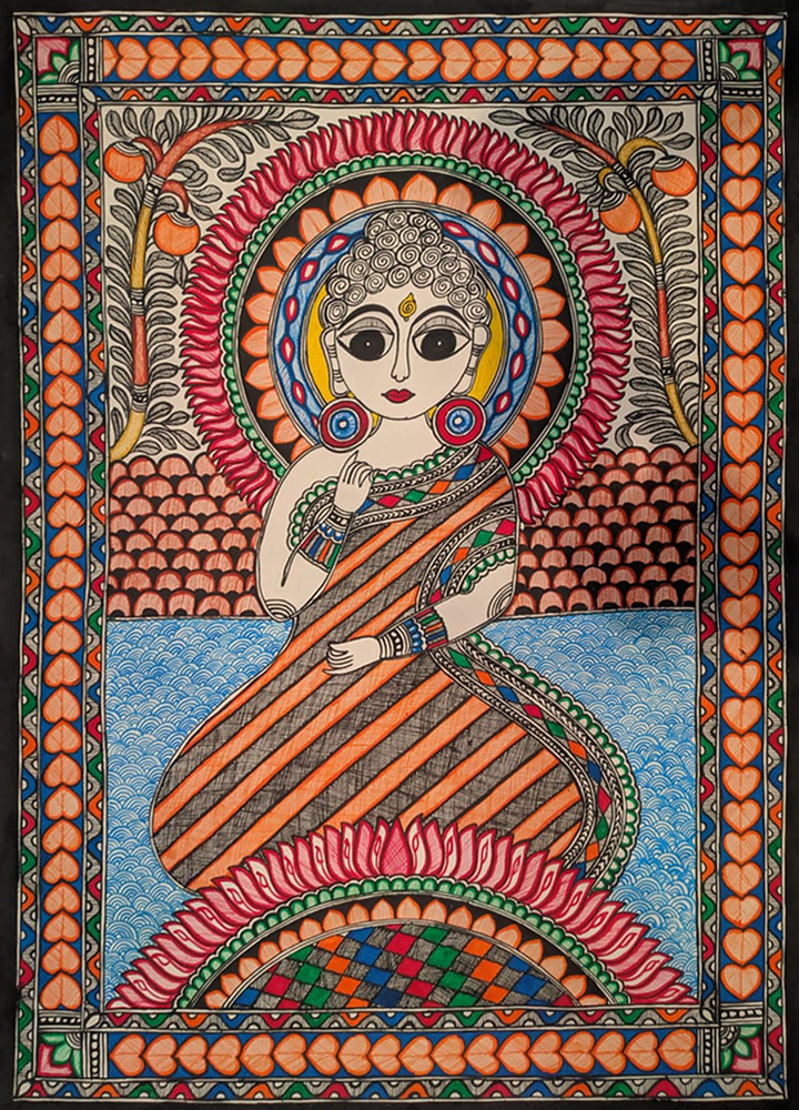 Buddha in Madhubani by Ambika Devi Thumbnail