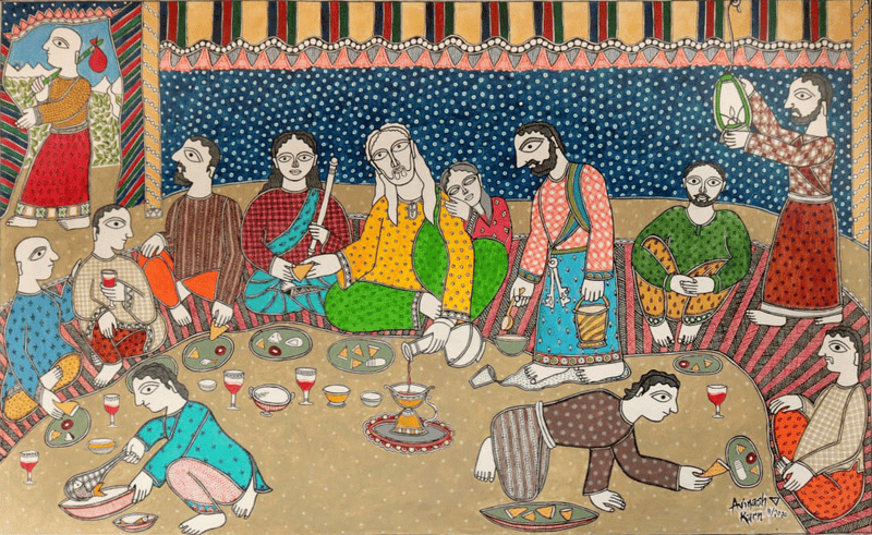 Buy The Last Supper in Madhubani by Avinash Karn