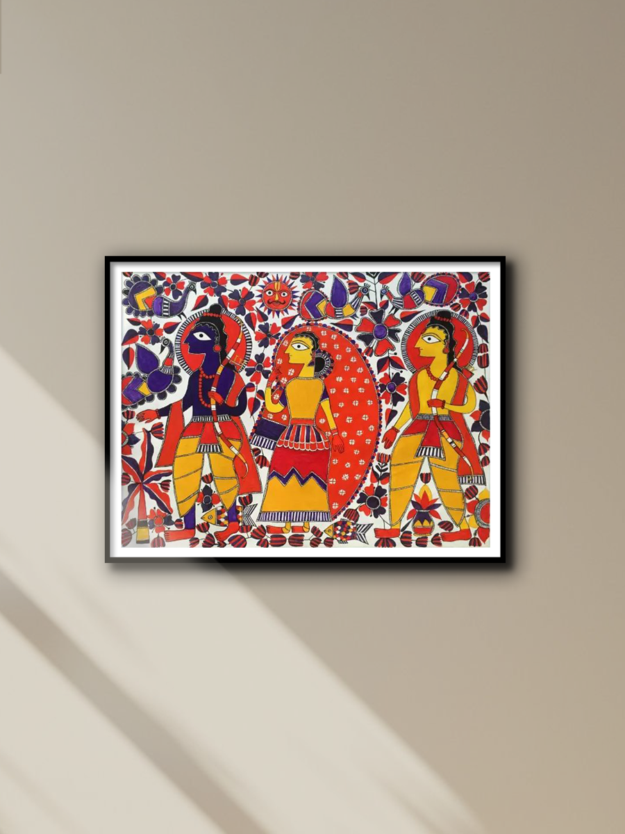 Buy Ram, Lakshman, and Sita in Madhubani by Izhar Ansari