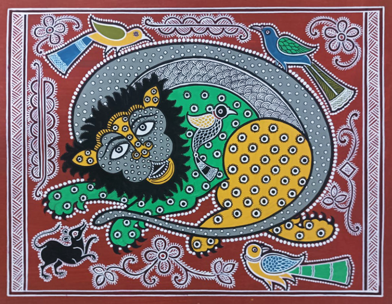 Harmony of the wild Mandana Art by Vidya Soni