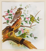 Three Birds on a tree: Mughal Miniature by Dinesh Soni