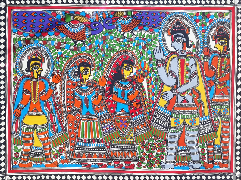 Buy Ram Sita Milan in Madhubani Painting 
