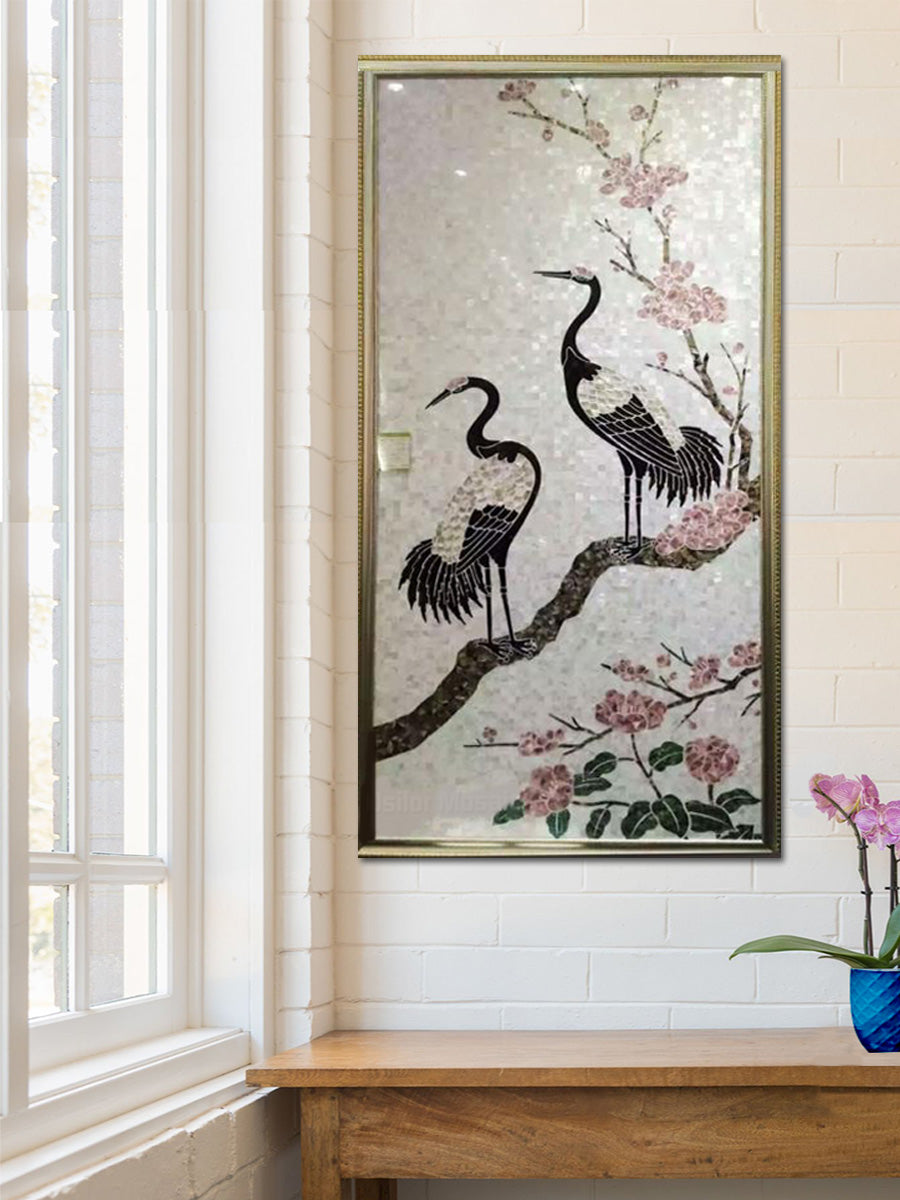 Shop Cranes amidst the Cherryblossom in Marble Inlay by Fammo Khan