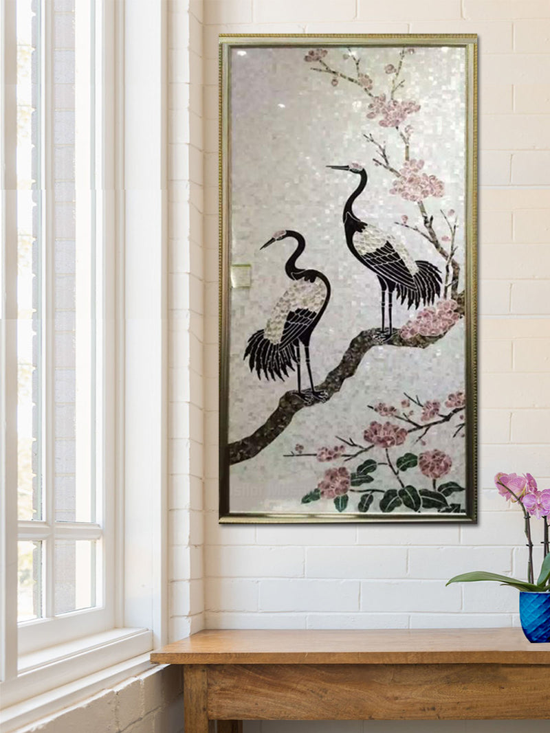 Shop Cranes amidst the Cherryblossom in Marble Inlay by Fammo Khan