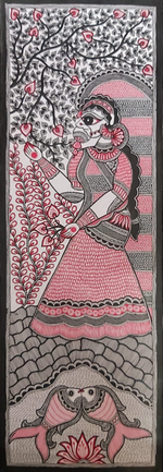 Buy A women in Madhubani art by Priti Karn