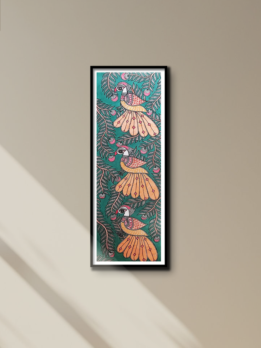 Harmony of Peacocks: Madhubani art by Priti Karn for sale