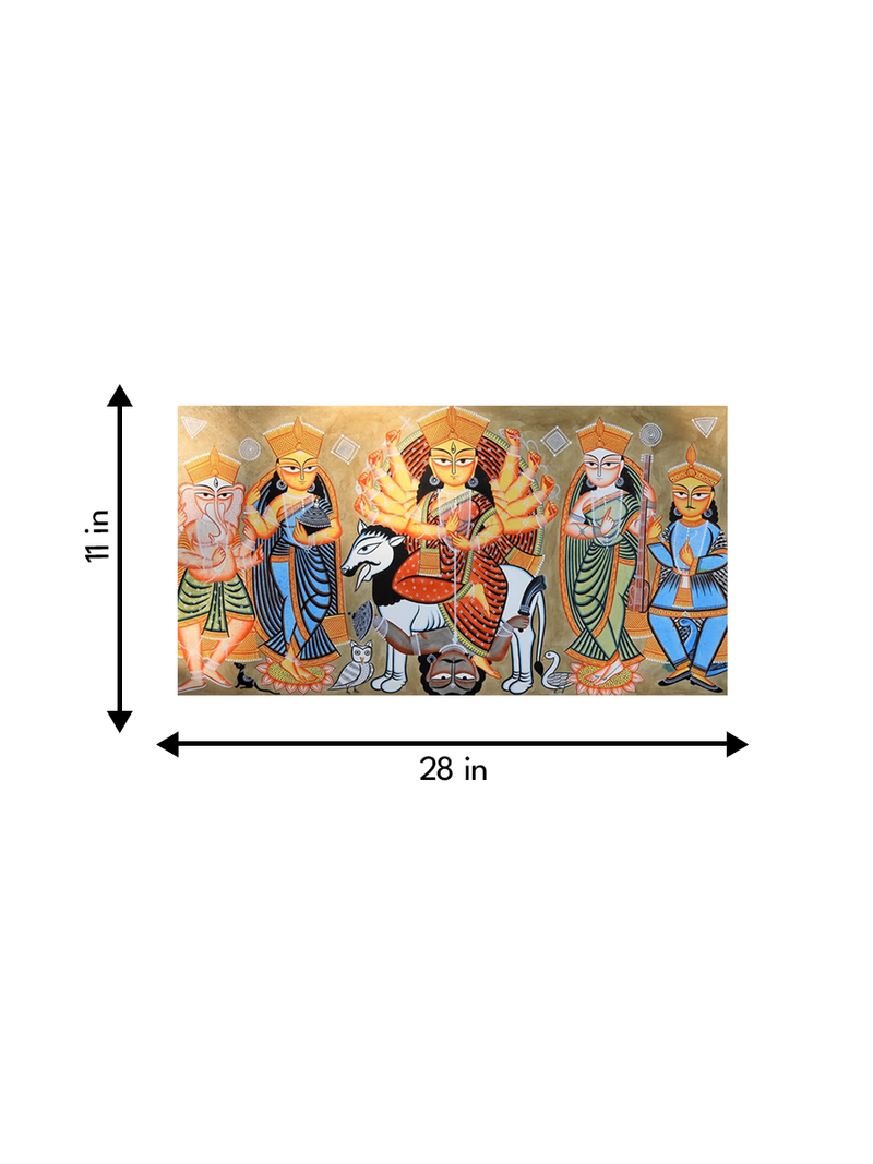 Maa Durga: Kalighat painting by Manoranjan Chitrakar