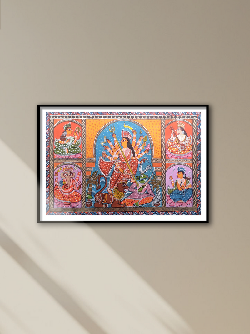 Shop Glory of Goddess Durga:Bengal Pattachitra painting