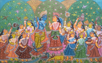 buy Lord Krishna:Bengal Pattachitra painting