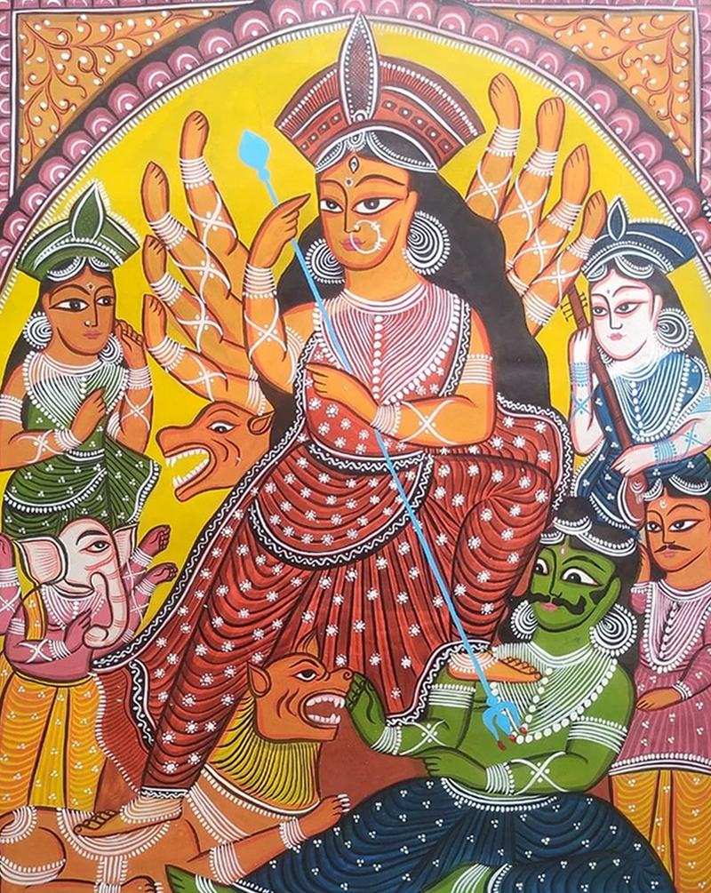 buy Divine Tales of Goddess Durga:Bengal Pattachitra painting