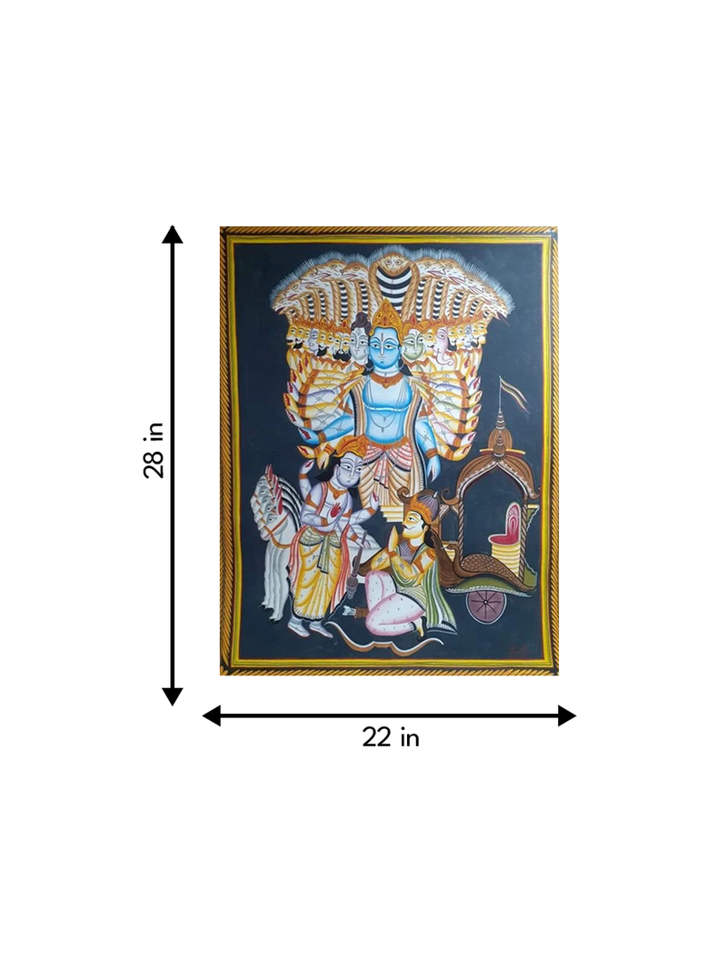 Tales of the Mahabharata:Bengal Pattachitra painting by Manoranjan Chitrakar