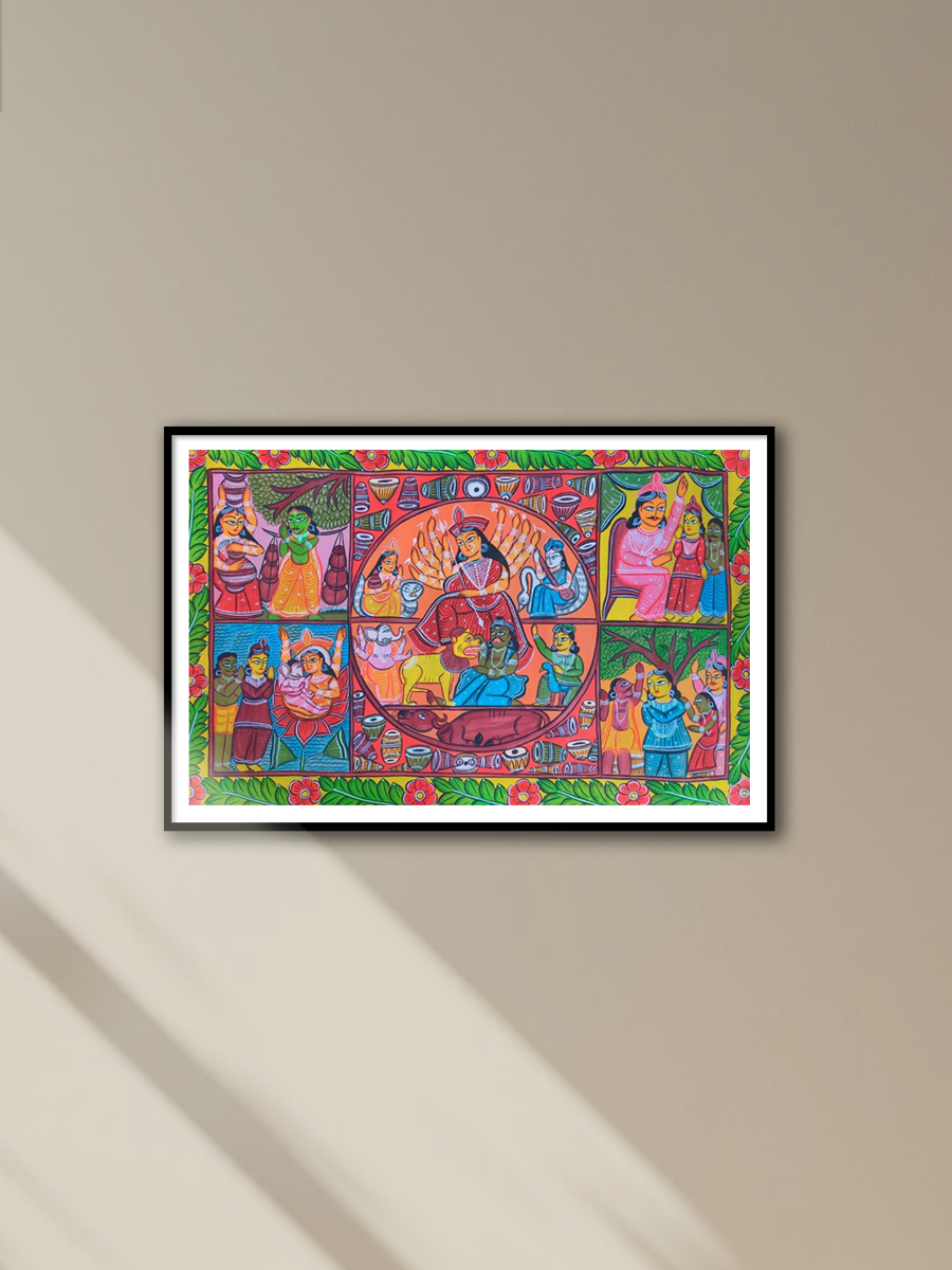 Shop Tales of Goddess Durga:Bengal Pattachitra painting